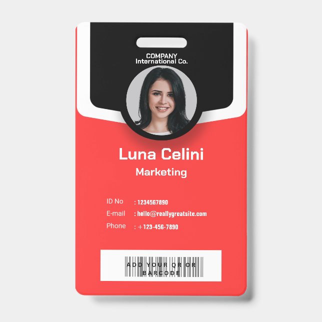 Professional Photo ID Badge - Customize with Logo (Front)