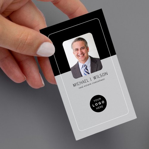 Professional photo logo portrait vertical business card