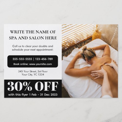 Professional Photo Massage Therapist Discount Flyer