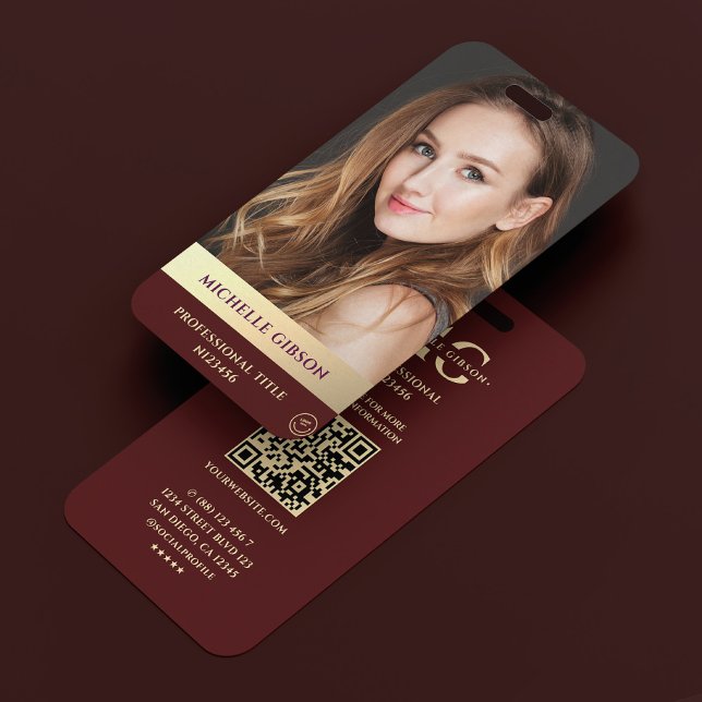 Professional Photo Monogram Burgundy Gold Modern  Badge (Professional Photo Monogram Burgundy Gold Modern Badge
)
