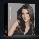 Professional Photo Portfolio 3 Ring Binder<br><div class="desc">Showcase your best work with this personalized 3-ring binder for professional photographers, actors, models and more. The design features a large photo of your choice with your name or custom text on the left side in simple stylish font. The spine also features custom text for easy labeling. Perfect for keeping...</div>