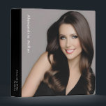Professional Photo Portfolio 3 Ring Binder<br><div class="desc">Showcase your best work with this personalized 3-ring binder for professional photographers, actors, models and more. The design features a large photo of your choice with your name or custom text on the left side in simple stylish font. The spine also features custom text for easy labeling. Perfect for keeping...</div>