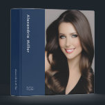 Professional Photo Portfolio Model Actor 3 Ring Binder<br><div class="desc">Showcase your best work with this personalized 3-ring binder for professional models and actors. The design features a large photo of your choice framed by a banner with your name and subject on the left side. The spine also features custom text for easy organization. Perfect for keeping all of your...</div>