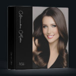 Professional Photo Portfolio Model Actor 3 Ring Binder<br><div class="desc">Showcase your best work with this personalized 3-ring binder for professional models and actors. The design features a large photo of your choice framed by a banner with your name in an elegant script and subject on the left side. The spine also features custom text for easy organization. Perfect for...</div>