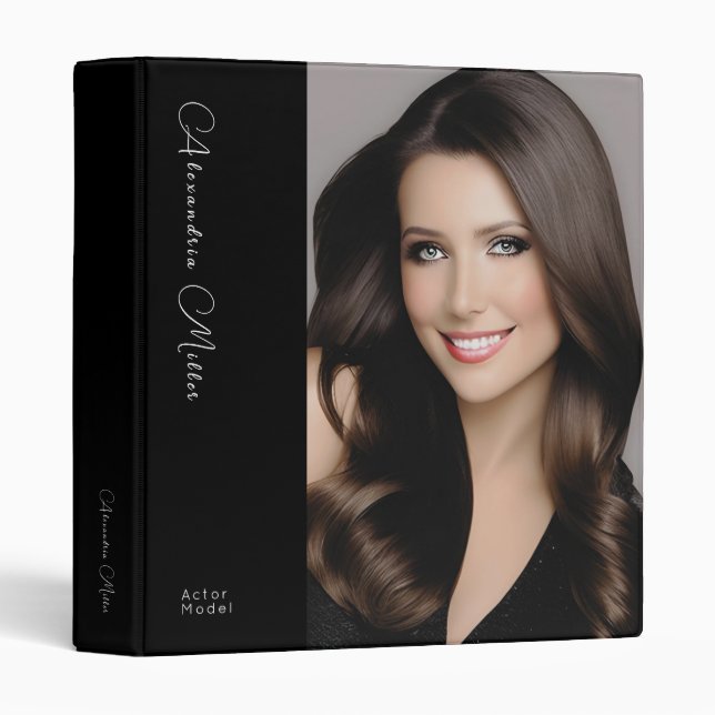 Professional Photo Portfolio Model Actor 3 Ring Binder (Front/Spine)