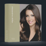 Professional Photo Portfolio Model Actor | Sage 3 Ring Binder<br><div class="desc">Showcase your best work with this personalized 3-ring binder for professional models and actors. The design features a large photo of your choice framed by a sage banner with your name and subject on the left side. The spine also features custom text for easy organization. Perfect for keeping all of...</div>