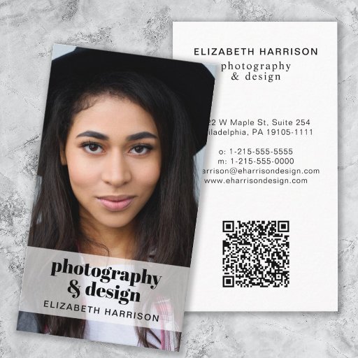 Customizable Professional Photo QR Code Business Card