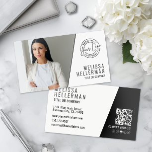 Professional Photo QR Code Company Your Logo Raised Spot UV Business Card
