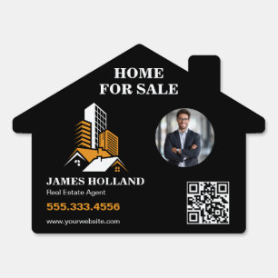 Professional Photo QR Code Real Estate Open House Sign