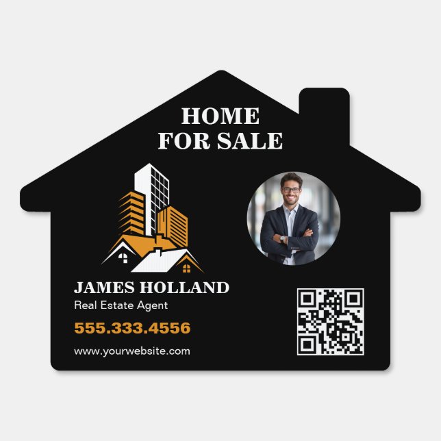 Professional Photo QR Code Real Estate Open House Sign (Front)