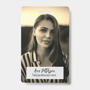 professional photo QR website email social modern Badge