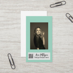 professional photo QR website email social modern Business Card