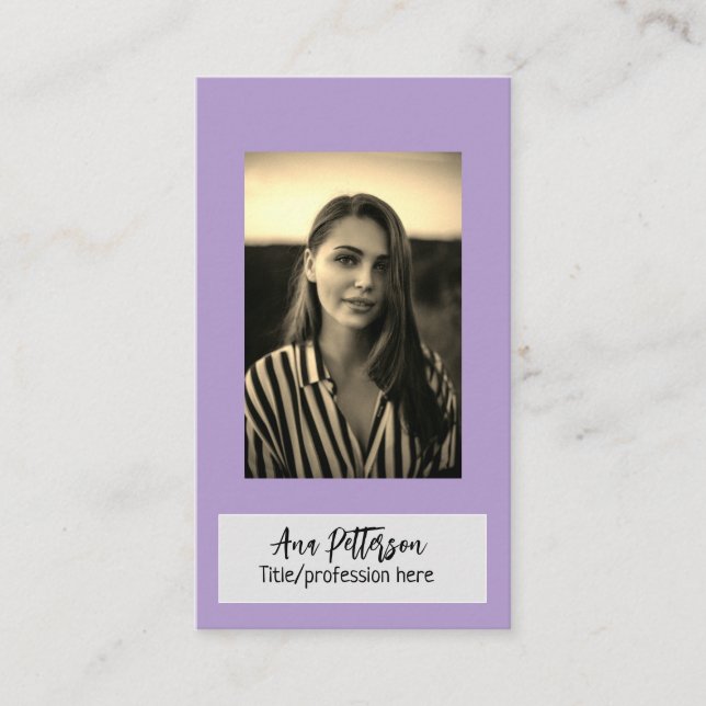 professional photo QR website email social modern Business Card (Front)