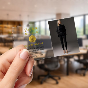 Professional Photo Real Estate Marketing Unique Clear Business Cards