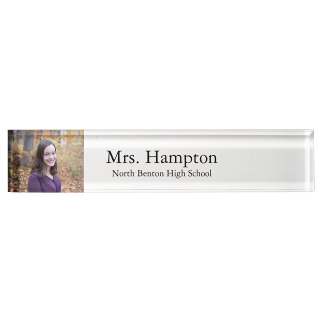 Professional Photo Teacher Desk Name Plate (Front)