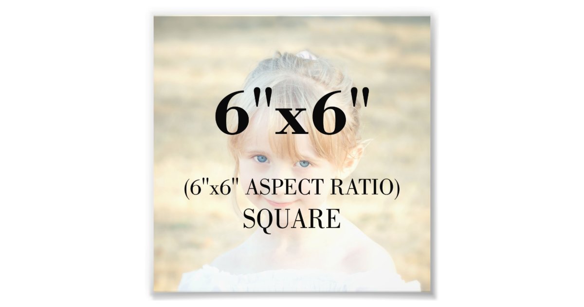 Professional Photo Template 6 x 6 Inch Square Print | Zazzle