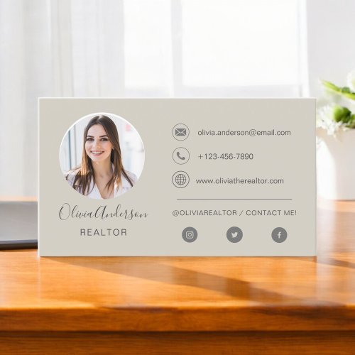 Professional Photo Terracotta Tan Business Card