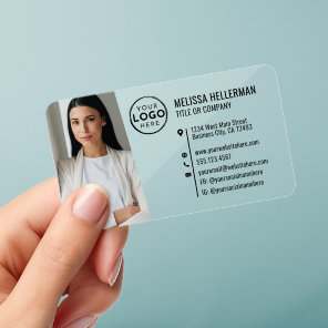 Professional Photo Your Logo Clear Business Cards