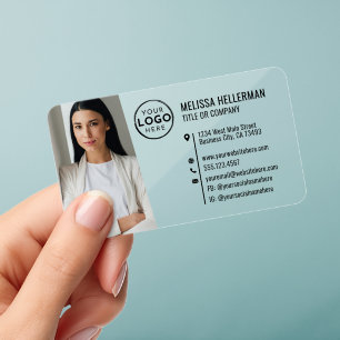 Professional Photo Your Logo Clear Business Cards