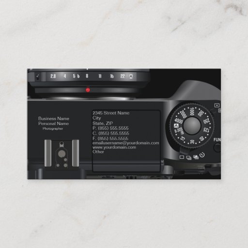 Customizable Professional Photographer Business Card