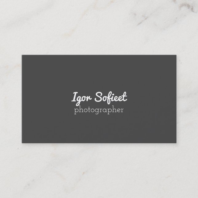 Professional Photographer Business Card (Front)