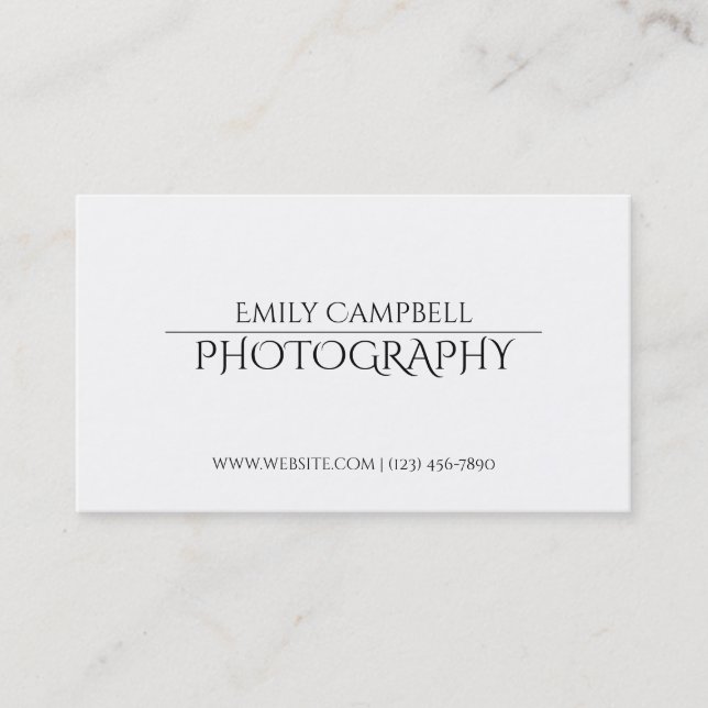 Professional Photographer Business Card (Front)