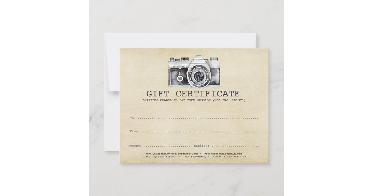 photography gift certificate templates