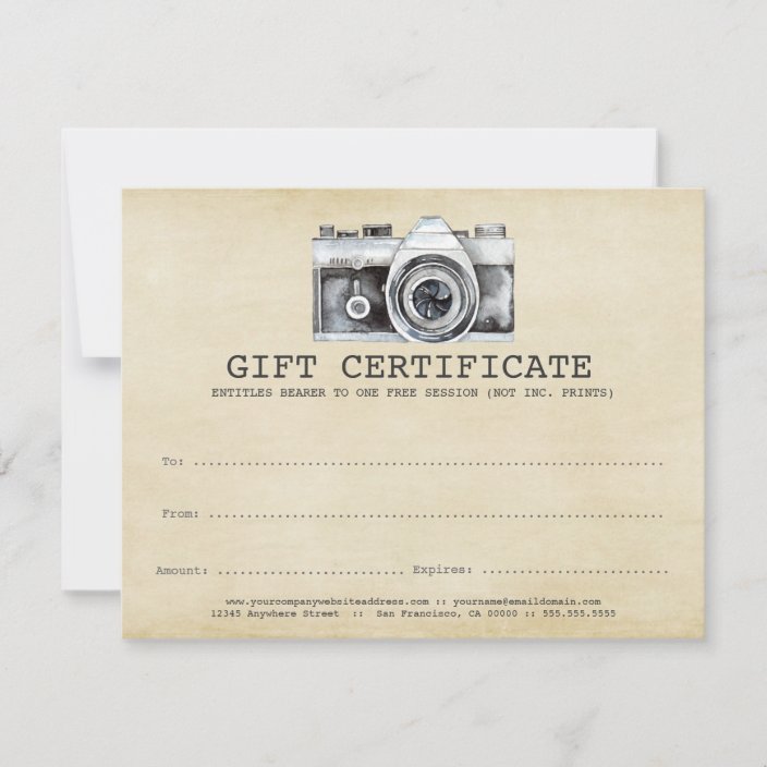 Free Photo Session Gift Certificate Template from rlv.zcache.com