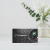 Professional Photographer Camera Lens Business Card (Standing Front)