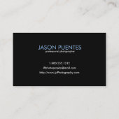 Professional Photographer Camera Lens Business Card (Back)