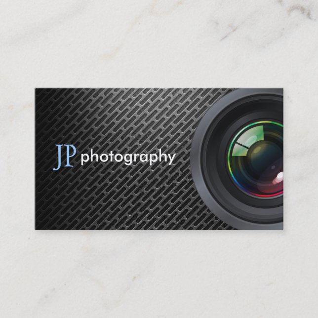 Professional Photographer Camera Lens Business Card (Front)