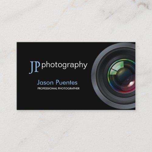 Professional Photographer Camera Lens Business Card