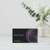 Professional Photographer Camera Lens Business Card (Standing Front)