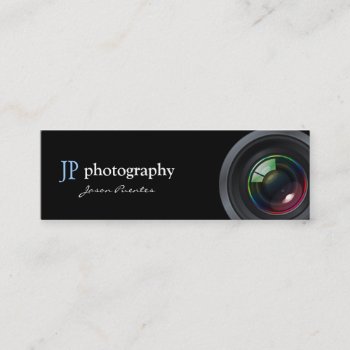 Professional Photographer Camera Lens Mini Business Card by AV_Designs at Zazzle