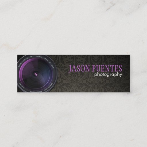 Customizable Professional Photographer Camera Lens Business Cards