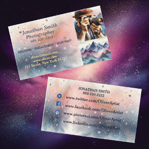 Professional Photographer Camera Scene Pastel Pink Business Card