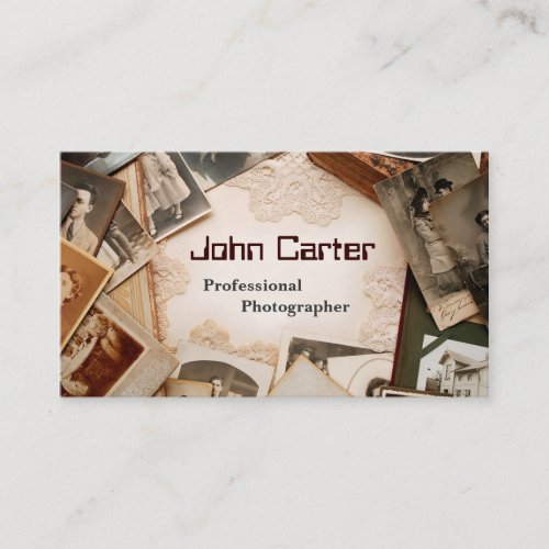 Professional Photographer Card Vintage Photo Business Card Template
