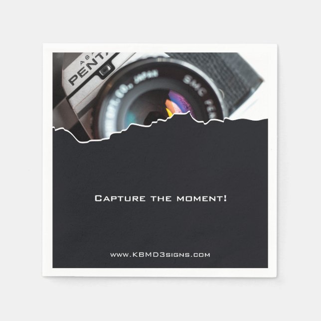 Professional Photographer Custom Photo Black Napkins (Front)
