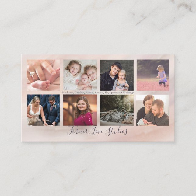 Professional Photographer Marble 2 - 8 photo desig Business Card (Front)