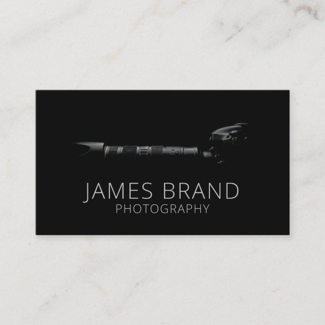 Professional Photographer Photography Camera Black Business Card (Front)