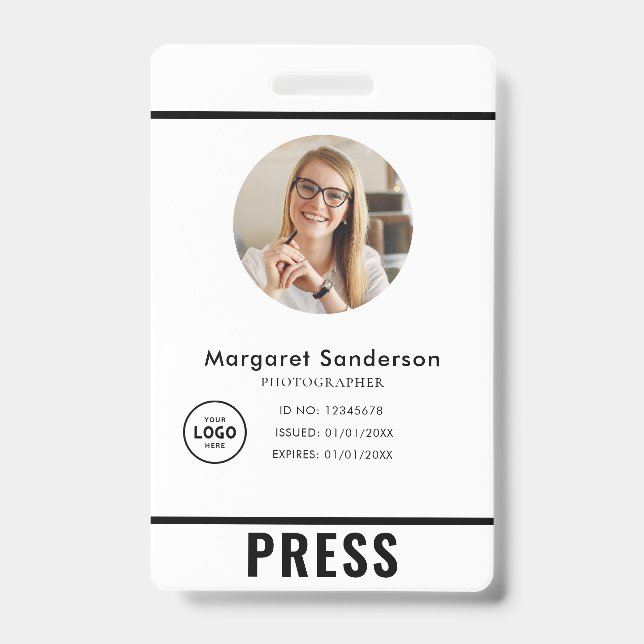 Professional Photographer Press Badge (Front)