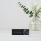 Professional Photographer Purple Camera Lens Mini Business Card (Standing Front)