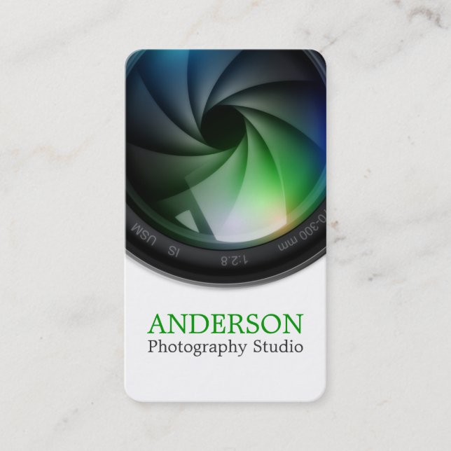 Professional Photographer Vertical Business Card (Front)