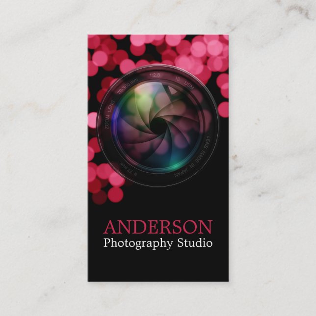 Professional Photographer Vertical Business Card a (Front)