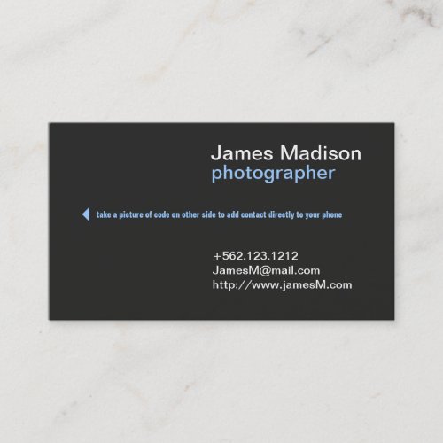 Professional Photography Business Card w/ QR Code