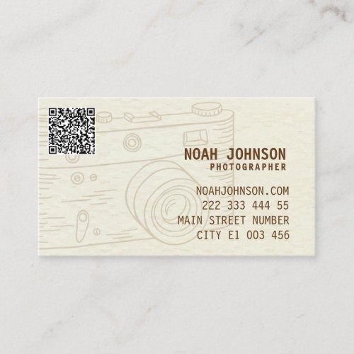 Professional photography camera photographer QR Business Card