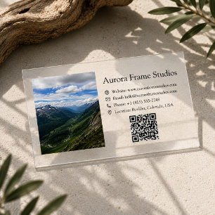 Professional Photography QR Code Custom Photo Clear Business Cards