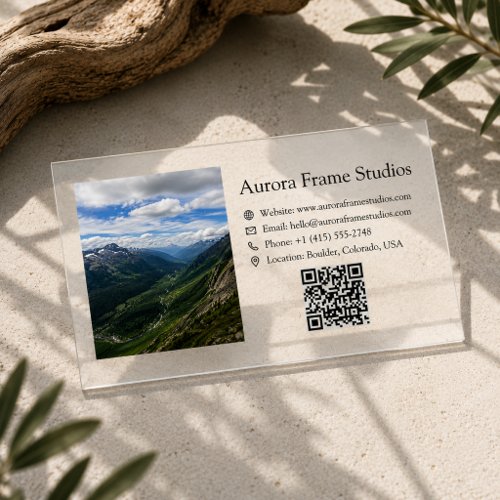 Professional Photography QR Code Custom Photo Clear Business Cards