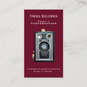 Professional Photography Vintage Camera Photo Business Card (Front)