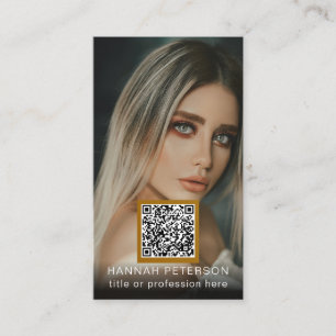 Professional photos QR code Modern stylish gold Business Card